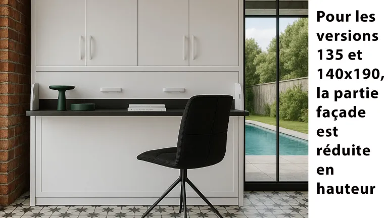 Lit escamotable avec fonctions rangement et bureau