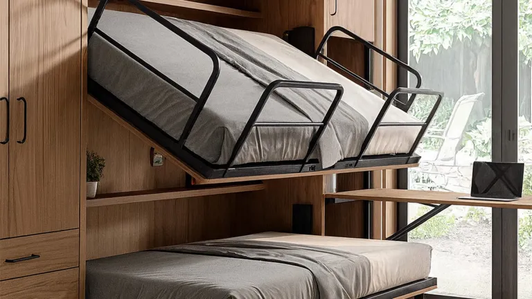 Lit escamotable superposé avec fonction inclinaison