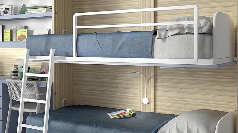 Lit superposé escamotable haut de gamme avec système de sécurité de retenue de porte