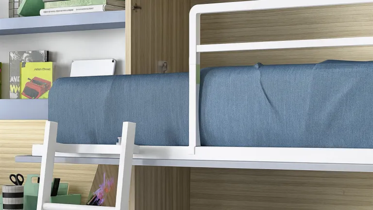 Lit superposé escamotable haut de gamme avec système de sécurité de retenue de porte