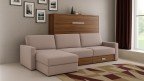 Lit escamotable horizontal avec canapé coffre astucieux