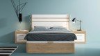 Lit coffre en bois avec moteur électrique intégré