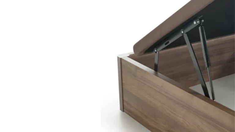 Lit coffre en bois avec moteur électrique intégré