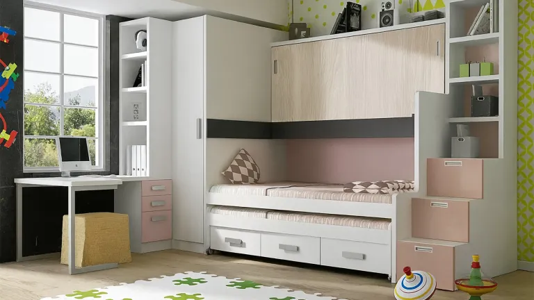 Lit escamotable gigogne pour 3 couchages très confortables
