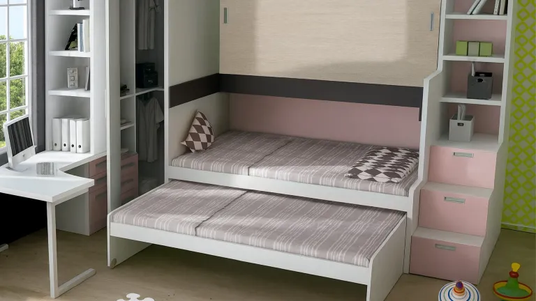 Lit escamotable gigogne pour 3 couchages très confortables