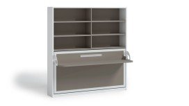 lit escamotable armoire horizontal avec bureau et rangement