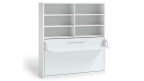 Lit escamotable horizontal avec bureau et bibliothèque intégrés