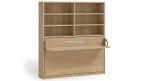 Lit escamotable horizontal avec bureau et bibliothèque intégrés