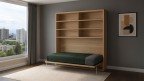 Lit escamotable horizontal avec bibliothèque intégrée | Boconfort