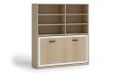 Lit escamotable horizontal avec bibliothèque intégrée | Boconfort
