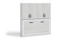 Lit escamotable horizontal avec armoire haute intégrée