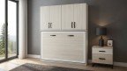 Lit escamotable horizontal avec armoire haute intégrée