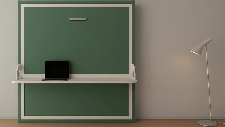 Lit escamotable vertical avec bureau intégré fonctionnel