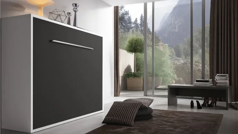 Lit escamotable avec rangement intérieur et fonction chevet