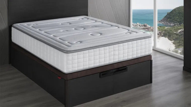 Lit coffre en bois avec 2 grands tiroirs - Boconfort