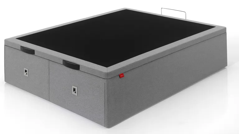 Lit coffre tissu 2 abattants garanti 10 ans - Boconfort