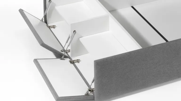 Lit coffre tissu 2 abattants garanti 10 ans - Boconfort