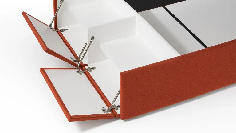 Lit coffre tissu 2 abattants garanti 10 ans - Boconfort