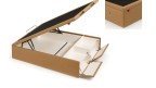 Lit coffre tissu 2 abattants garanti 10 ans - Boconfort