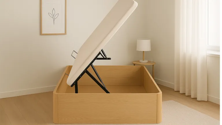 Lit coffre en bois de grande hauteur 43 cm | Boconfort