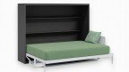 Lit escamotable horizontal avec bureau intégré et étagères intérieures | Boconfort