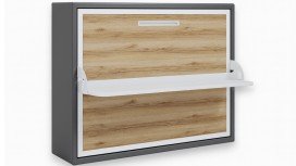 Lit escamotable avec bureau intégré et étagères GARDANNE