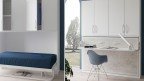 Lit escamotable horizontal avec armoire et bureau pratique | Boconfort