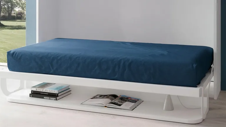 Lit escamotable horizontal avec armoire et bureau pratique | Boconfort