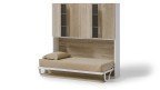 Lit escamotable horizontal avec armoire et bureau pratique | Boconfort