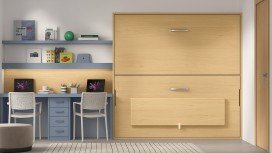 Lit escamotable superposé avec tablette bureau rétractable PETIT NICE