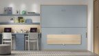 Lit escamotable double avec bureau intégré — Solution compacte pour chambre d’enfant ou studio