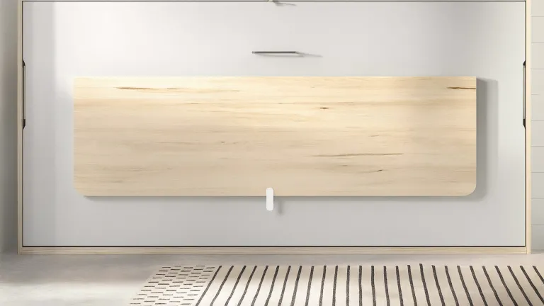 Lit escamotable double avec bureau intégré — Solution compacte pour chambre d’enfant ou studio