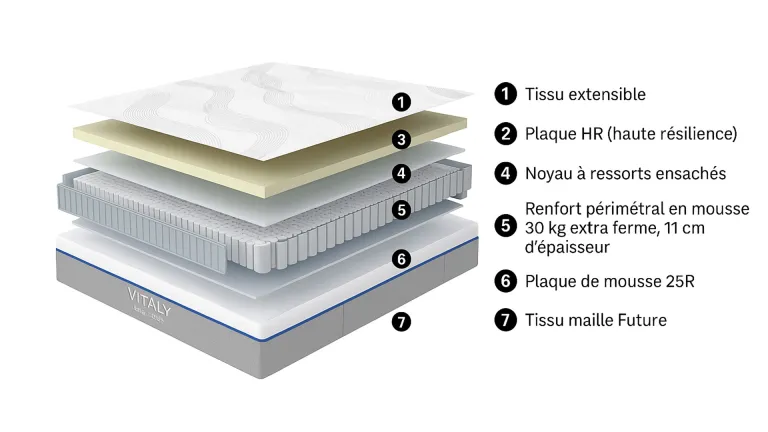 Matelas articulé pour lit relax électrique 25 cm | Boconfort