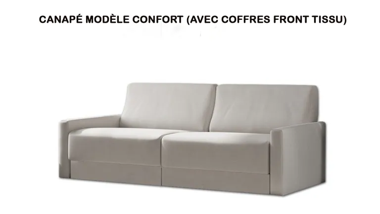 Lit escamotable vertical avec étagère décorative et canapé | Boconfort