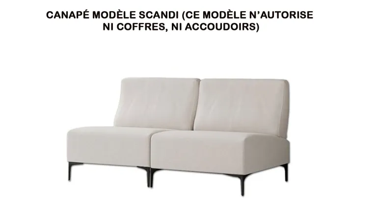 Lit escamotable vertical avec étagère décorative et canapé | Boconfort