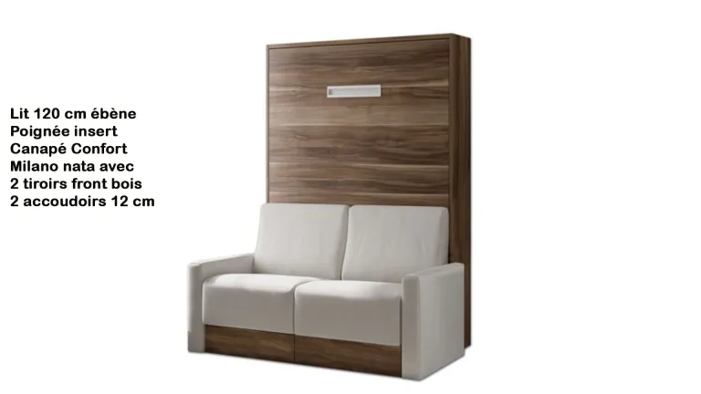 Lit vertical escamotable avec canapé | Boconfort