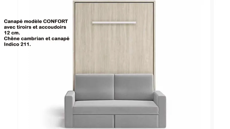 Lit vertical escamotable avec canapé | Boconfort
