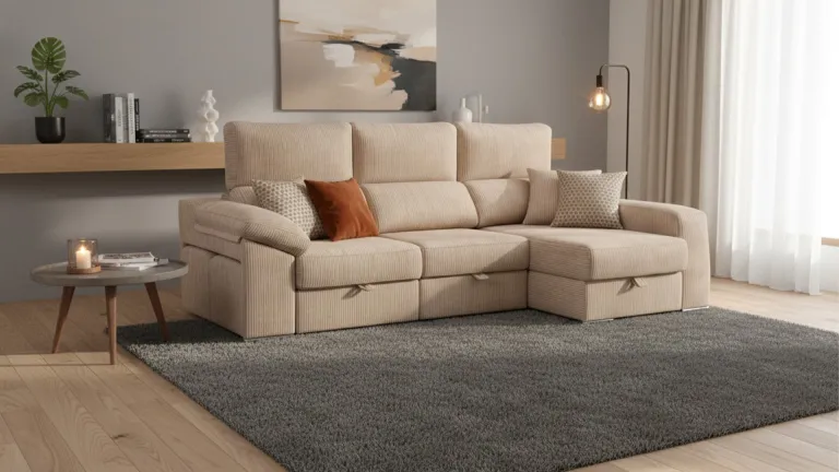 Canapé coulissant avec poufs intégrés – Confort & gain de place
