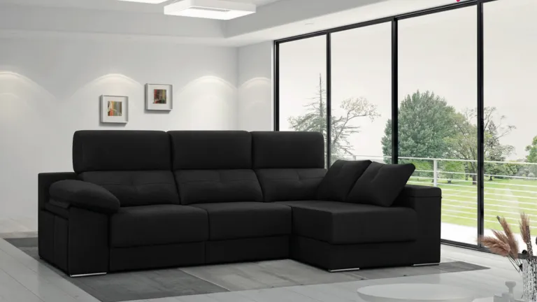 Canapé d'angle coulissant CAP BENAT avec poufs intégrés