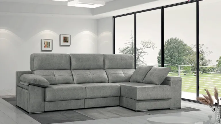 Canapé d'angle coulissant CAP BENAT avec poufs intégrés