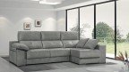 Canapé d'angle coulissant CAP BENAT avec poufs intégrés