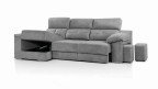 Canapé d'angle coulissant CAP BENAT avec poufs intégrés