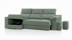 Canapé d'angle coulissant CAP BENAT avec poufs intégrés