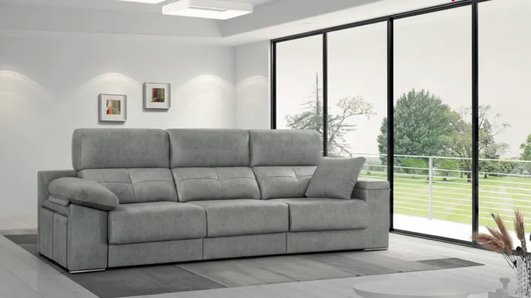 Canapé droit coulissant PHOCÉENNE avec poufs intégrés