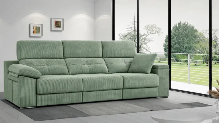 Canapé droit coulissant PHOCÉENNE avec poufs intégrés