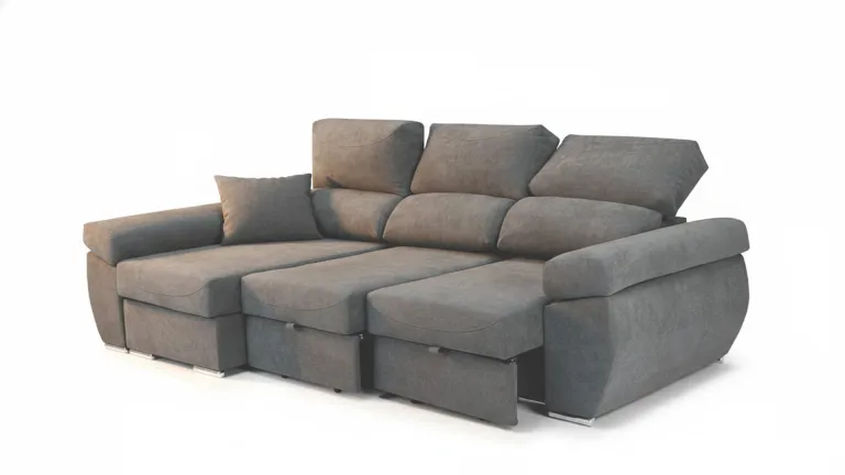Canapé d'angle avec assises extra coulissantes avec tissu anti taches et déperlant