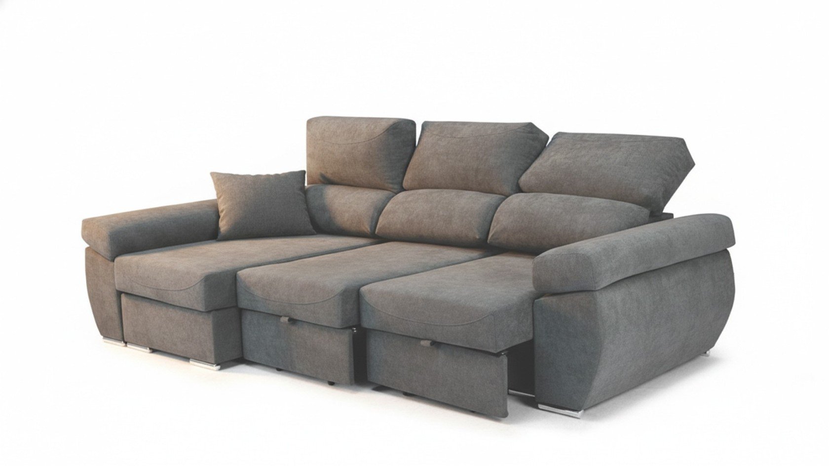 Canapé d'angle avec assises extra coulissantes avec tissu anti taches et déperlant