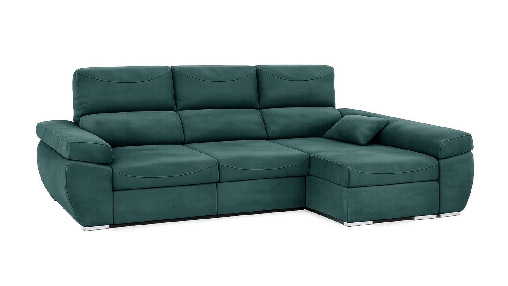 Canapé d'angle avec assises extra coulissantes avec tissu anti taches et déperlant