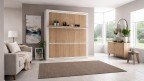 Lit escamotable vertical avec tablette décorative synchronisable