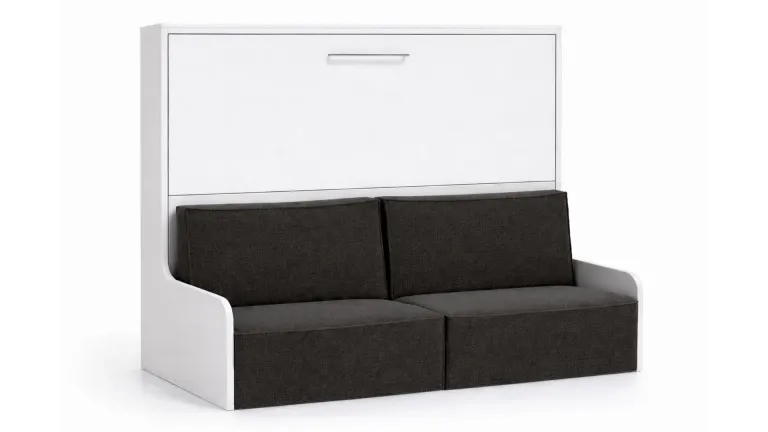 Lit escamotable horizontal autoportant avec des parois en plaques de plâtre spéciales canapé